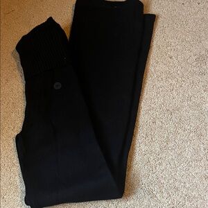 women’s black sweater like fold over pants